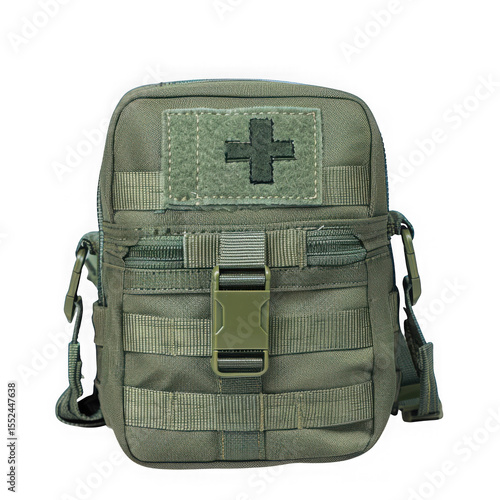 Medical pouch tactical first aid kit isolated on transparent background isolated