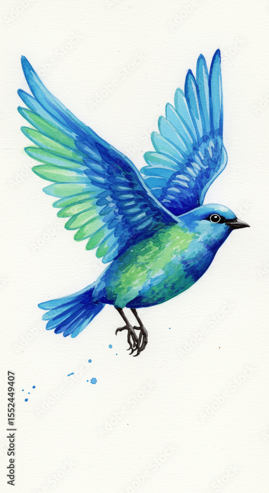 Fototapeta premium blue bird on a white background