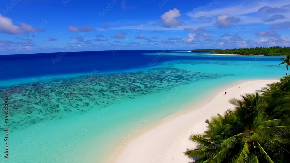 Aerial Paradise, Turquoise Waters and White Sands of a Tropical Beach Aerial Paradise, Turquoise Waters and White Sands of a Tropical Beach