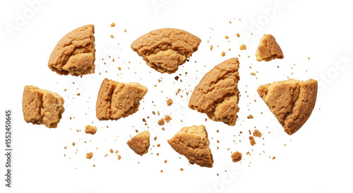 Isolated Cookie Crumbs Sweet Biscuit Brown Sugar Dessert Snack
