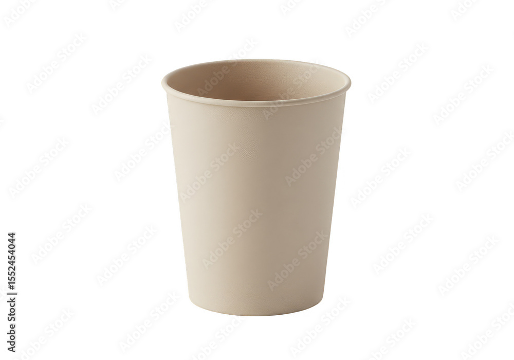 Isolated Beige Paper Cup for Hot Drink on Transparent Background Isolated Beige Paper Cup for Hot Drink on Transparent Background