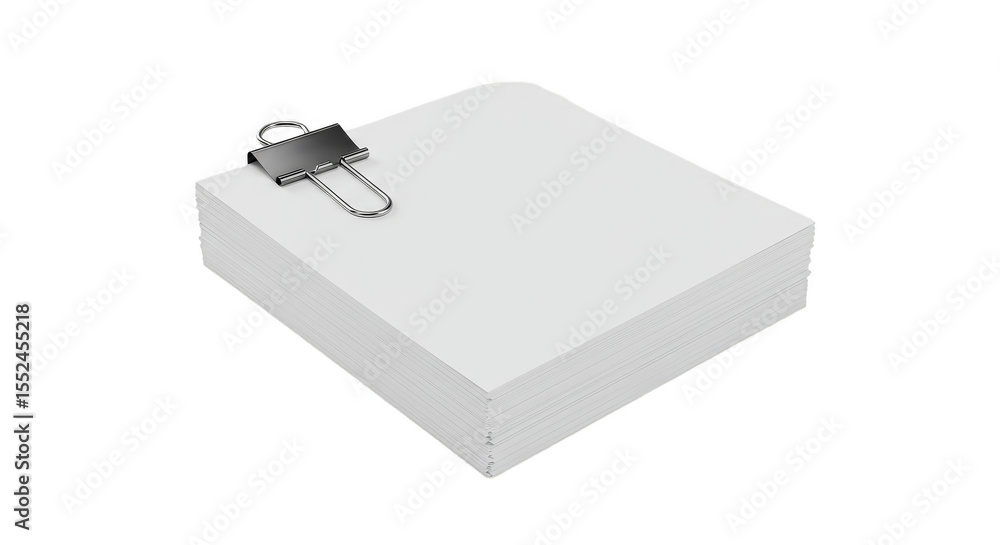 Isolated Stack Paper with Clipboard Blank Document White Background Isolated Stack Paper with Clipboard Blank Document White Background