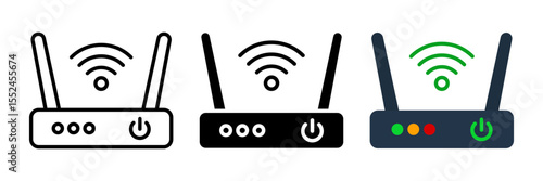 Router icon set. for mobile concept and web design on white background