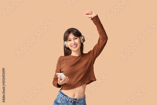 Smiling young woman in head...