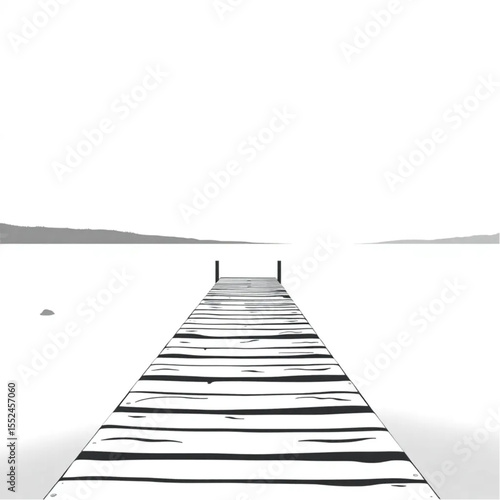 A wooden dock extending into calm lake water