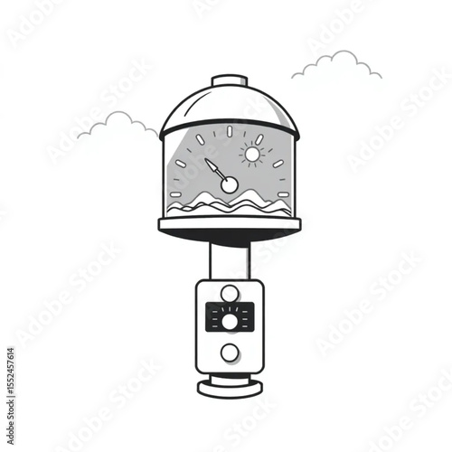 A weather station recording atmospheric conditions...