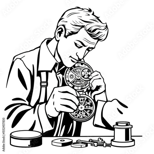 A watchmaker assembling delicate mechanisms