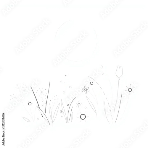 A spring garden awakening from winter sleep