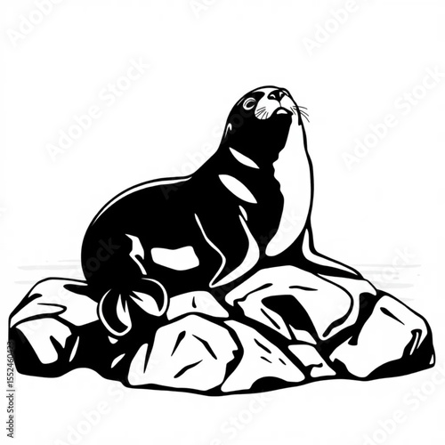 A seal basking lazily on a sun-warmed rocky shore