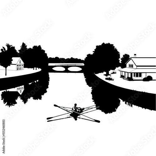 A rowing club beside a tranquil river