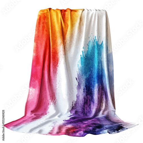 watercolor of Throw Blanket, vector, isolated on a white background.