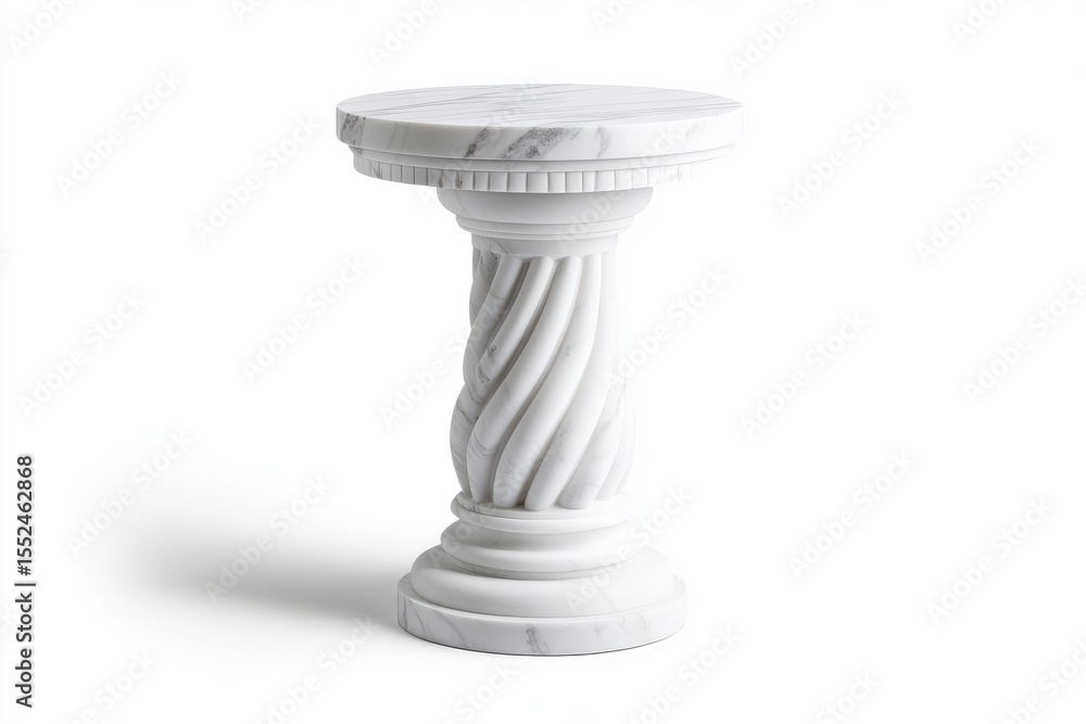 Marble pedestal isolated on white background for displaying art, sculpture, or product. Marble pedestal isolated on white background for displaying art, sculpture, or product.