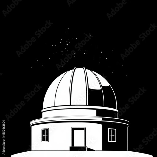 An observatory dome open to reveal starry skies