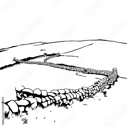 An Irish countryside dotted with stone walls