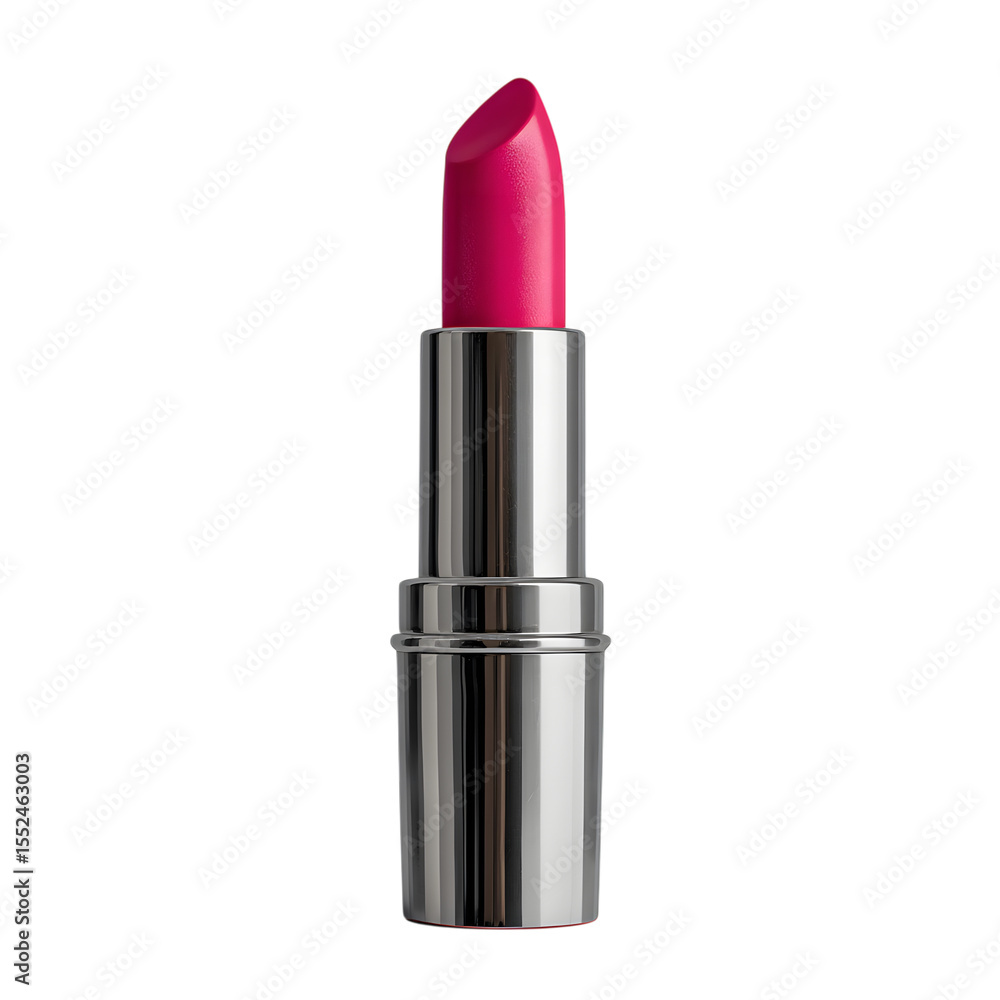 Obraz premium Vibrant red lipstick tube, a glamorous beauty accessory, isolated on a white background