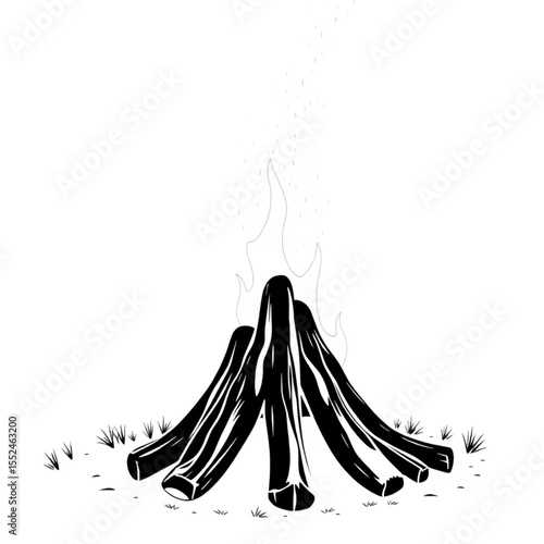 An autumn bonfire sending sparks skyward