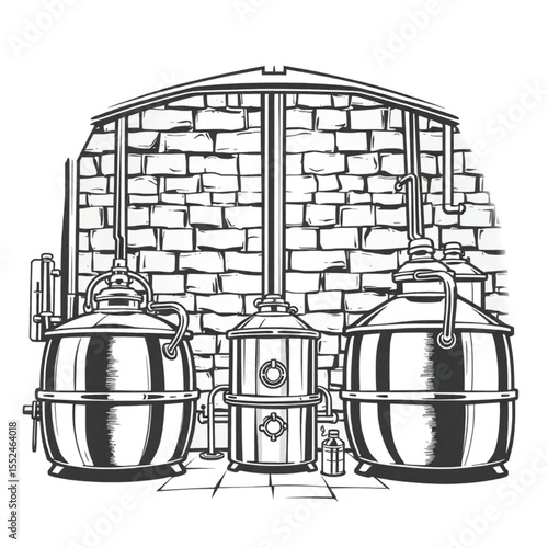 A micro-brewery where copper kettles gleam under l...