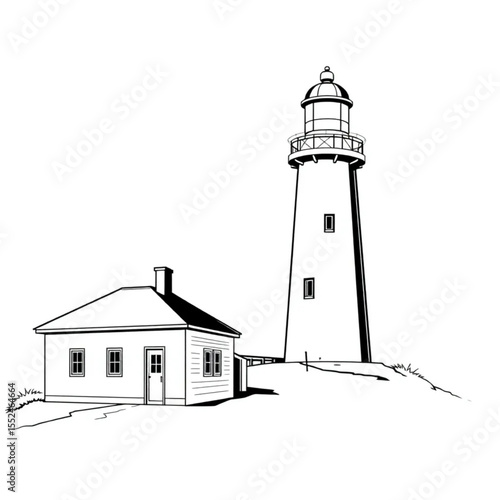 A lighthouse keeper's quarters beside the beacon t...