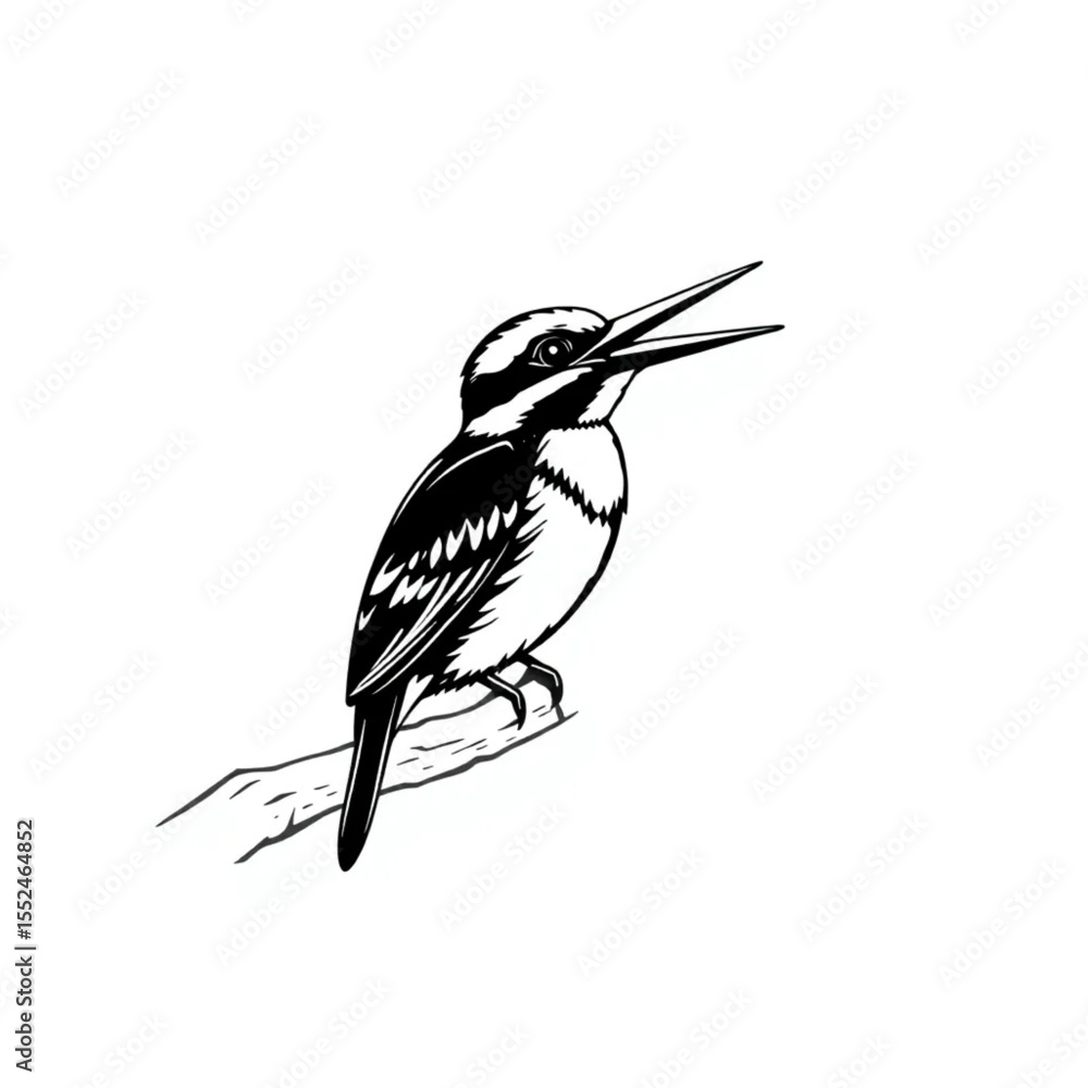 Obraz premium A kingfisher rattling its call from a riverside pe...