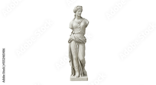 Isolated Sculpture of Marble Greek Statue in White Ancient Art