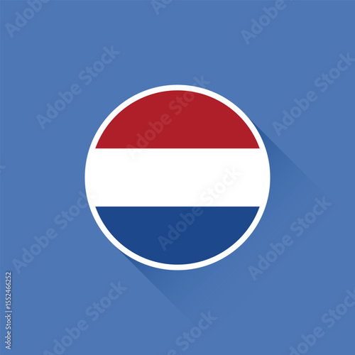 Flag of the Netherlands. Netherlands flag icon. Standard color. Round flag. Computer digital vector illustration. Free Download Flag of the Netherlands. Netherlands flag icon. Standard color. Round flag. Computer digital vector illustration. - GFXLoad