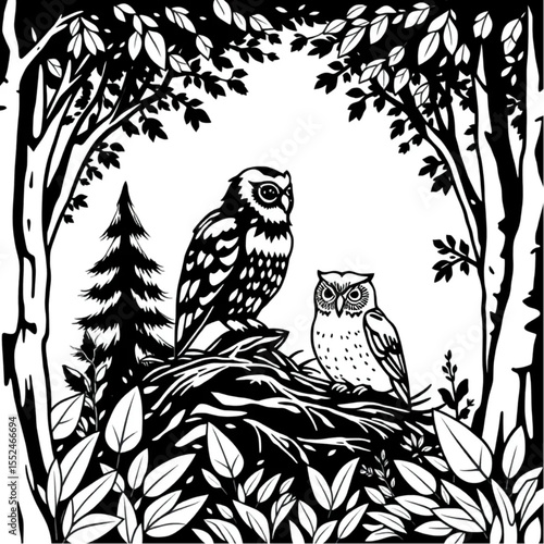 A forest sanctuary where owls nest