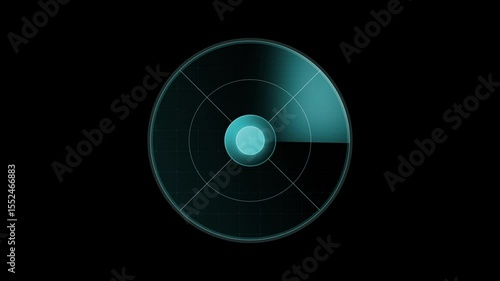 Blue digital radar scanner circle shape effect background.Digital radar scanning data effect
