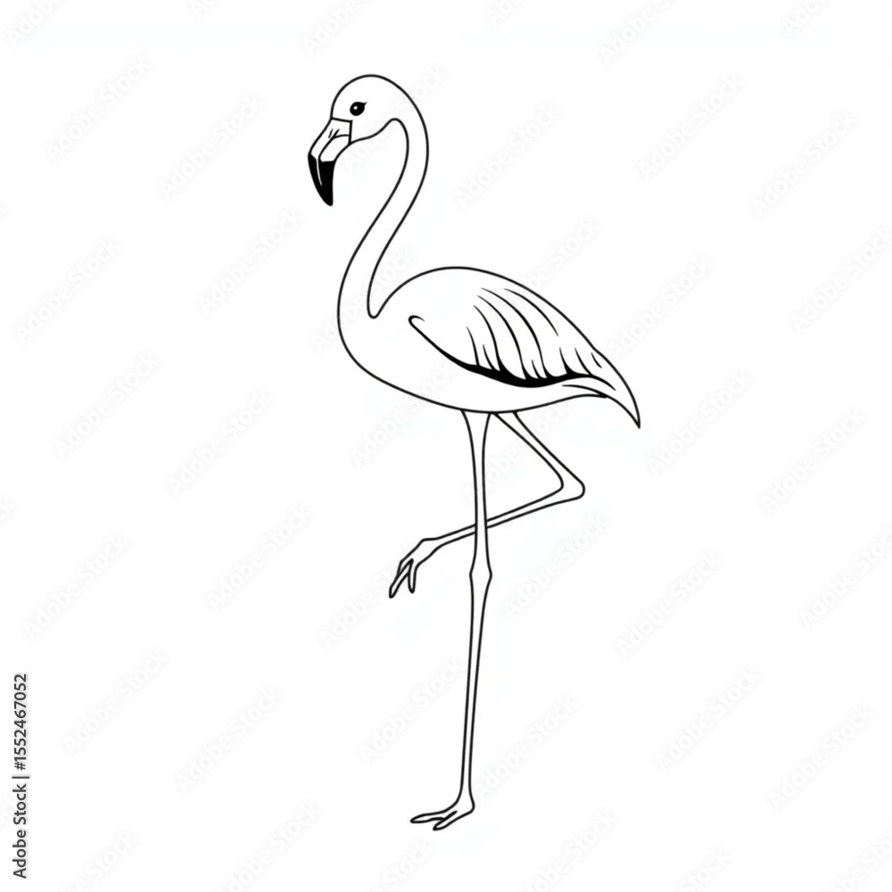 Fototapeta premium A flamingo standing elegantly on one pink leg