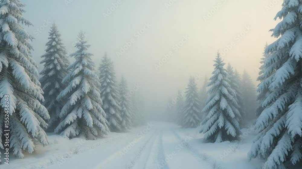 winter road in the forest winter road in the forest