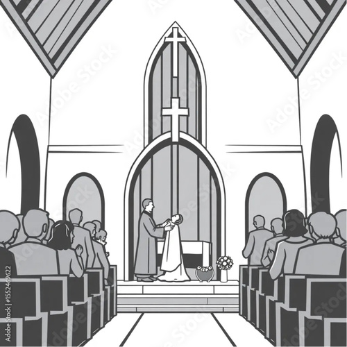 A christening celebration in a country church
