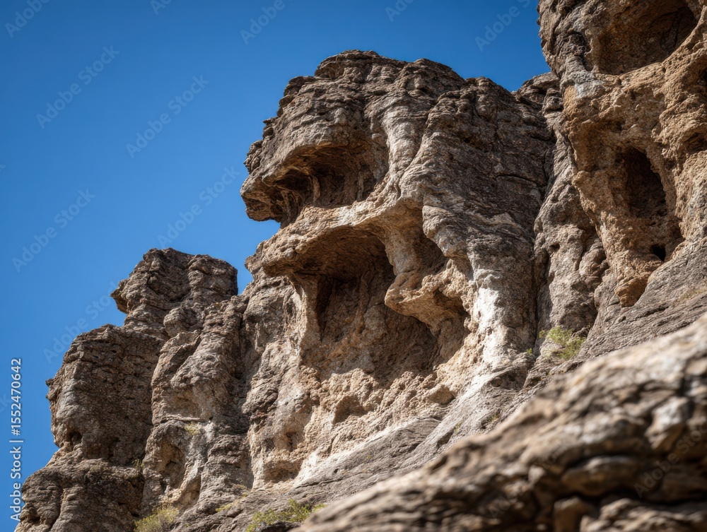 Fototapeta premium A Timeless And Ancient Rock On A Mountain