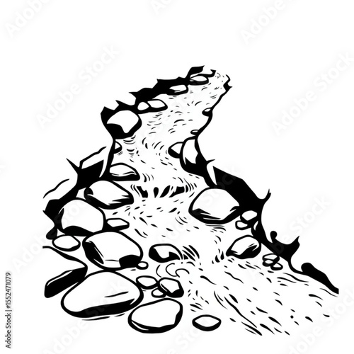 A brook babbling over smooth stones