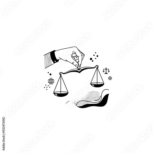Justice law legal balance scales hand concept equality courtroom system court lawyer rights advocate fairness