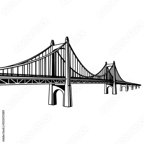 Bridge architecture design illustration structure engineering construction landmark urban span suspension bridge