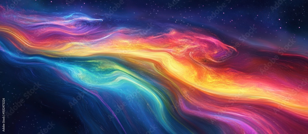 Obraz premium Abstract vibrant swirling cosmic nebula