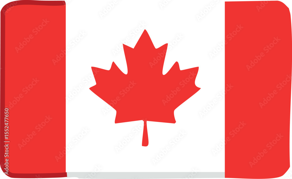 Obraz premium Canada Flag In White Background 3D Rendering