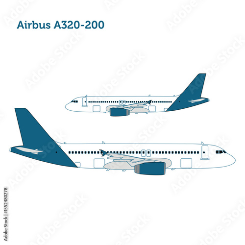 Detailed Side View of Airbus A320-200 Sharklet Variant Featuring Wingtip Devices for Improved Aerodynamic Efficiency and Fuel Performance