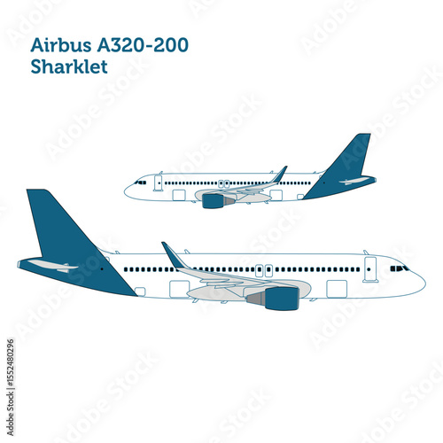 Airbus A320-200 Sharklet Version with Wingtip Devices for Better Fuel Efficiency and Performance
