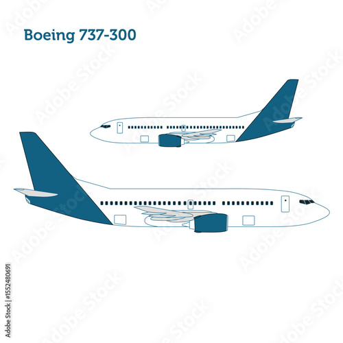 Classic Boeing 737-300 Twin-Engine Jetliner Aircraft for Short and Medium-Haul Commercial Flights