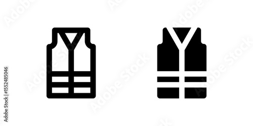 High visibility vest icon set representing safety clothing for outdoor and work environments.