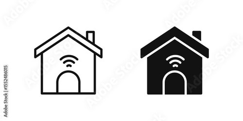 Smart home icon set representing connected home systems powered by IoT devices.