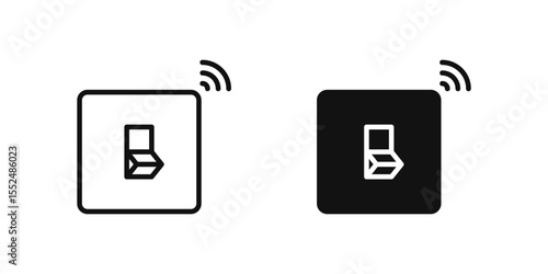 Smart switch icon set showing IoT-enabled light or power control switches.