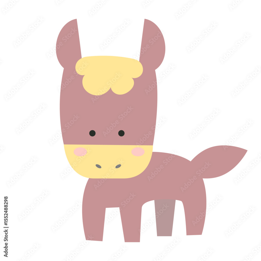 Fototapeta premium かわいい馬の年賀状素材イラスト