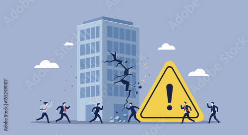 Business Crisis  Illustrative Depiction of Financial Instability and Corporate Collapse