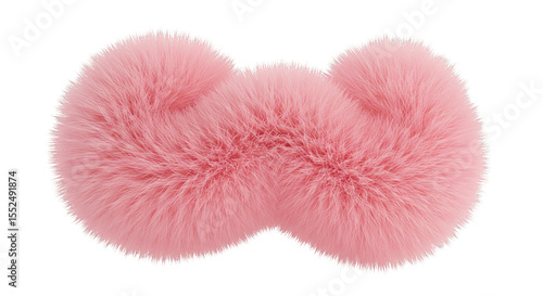 Abstract 3d Render of Fluffy Pink Ball Texture Isolated on Transparent Background