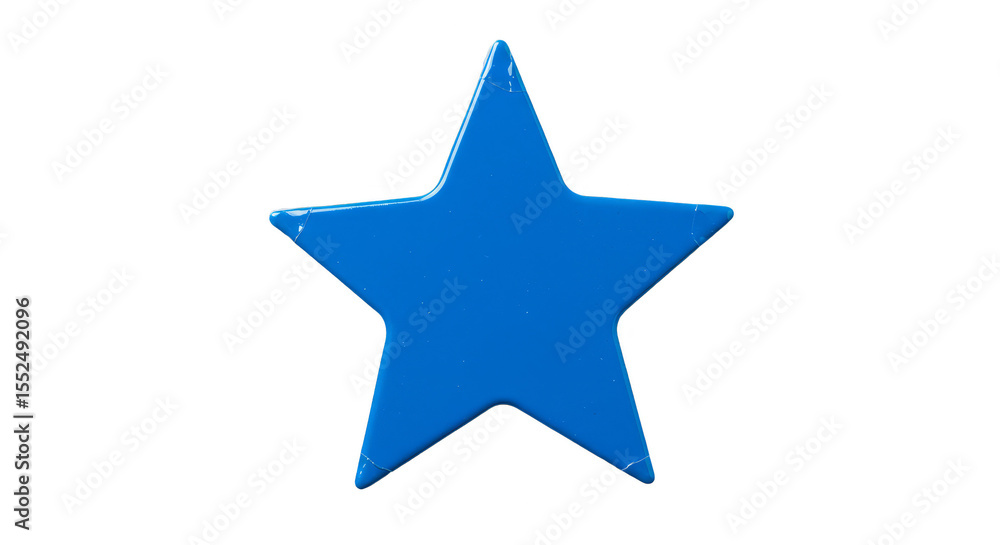 Obraz premium Abstract Blue Star Isolated Shape on Transparent Background 3D Render