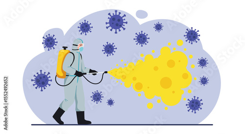 Disinfectant Spraying Protecting Against Viruses and Bacteria