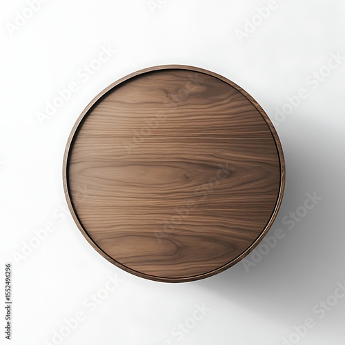 top view of a modern side table with a round surface, displayed on a pristine white background, ideal for contemporary home and office setups 