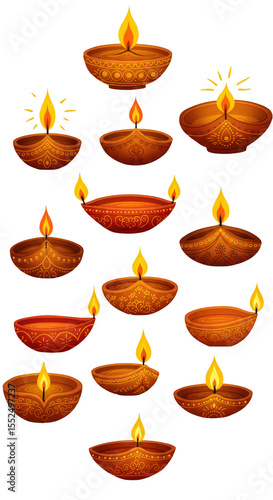 Diwali Diya Lamp Illustration Traditional Festival Light Decoration