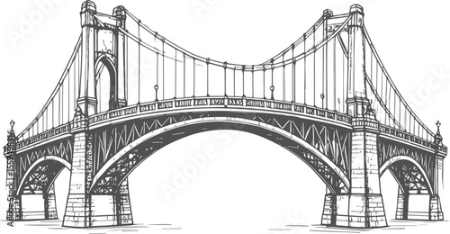 Historic Bridge: Engraved City Landmark